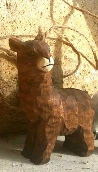 Hand-Carved Wooden Alpaca Ornaments - Choice Alpaca Products-woodornament-brown