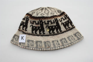 Hand Crochet Roll Up Rustic Alpaca Hat - Choice Alpaca Products-