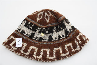 Hand Crochet Roll Up Rustic Alpaca Hat - Choice Alpaca Products-