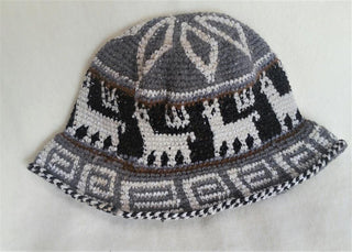 Hand Crochet Roll Up Rustic Alpaca Hat - Choice Alpaca Products-
