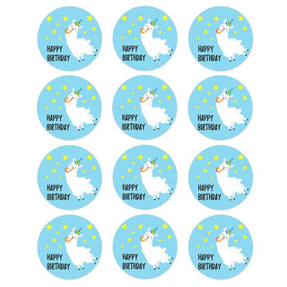 Happy Alpaca Birthday Stickers FUN 