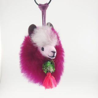 Happy Alpaca Face Keychain - Choice Alpaca Products-HappyAlpacaFaceKeychain-purple