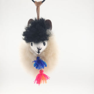 Happy Alpaca Face Keychain - Choice Alpaca Products-HappyAlpacaFaceKeychain-purple