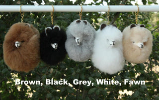 Happy Alpaca Face Keychain - Choice Alpaca Products-HappyAlpacaFaceKeychain-white