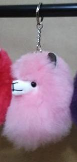 Happy Alpaca Face Keychain Toys Pink 
