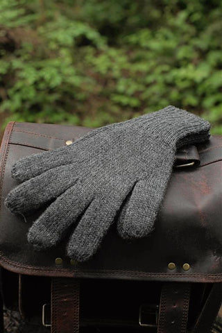 IditGloves_XSm_Black_MedGrey-Iditarod 100% Alpaca Double-Thick Reversible Gloves