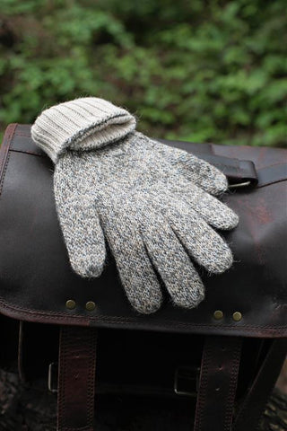 IditGloves_XSm_Black_MedGrey-Iditarod 100% Alpaca Double-Thick Reversible Gloves