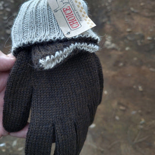 Iditarod 100% Alpaca Double-Thick Reversible Gloves - Choice Alpaca Products-IditGloves_XSm_Brown_Beige