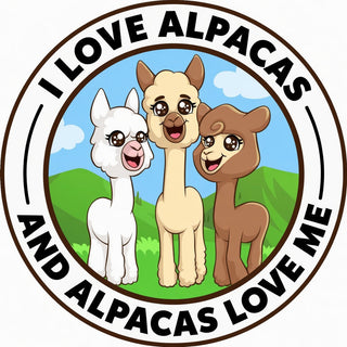 I Love Alpacas and Alpacas Love Me - Sticker FUN Single Sticker 