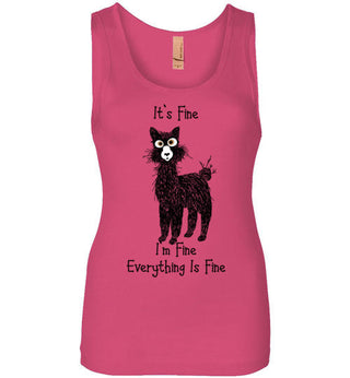 I'm Fine Alpaca Womens Jersey Tank Hot Pink S 