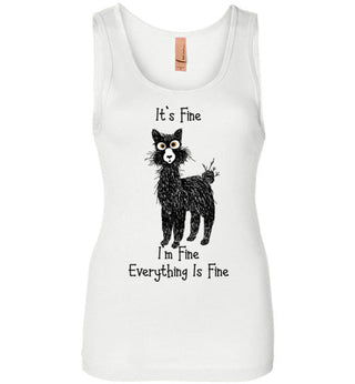TS.102489320-I'm Fine Alpaca Womens Jersey Tank