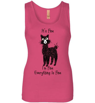 TS.102489325-I'm Fine Alpaca Womens Jersey Tank