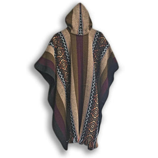 Khaki and Lilac Alpaca Poncho Poncho 