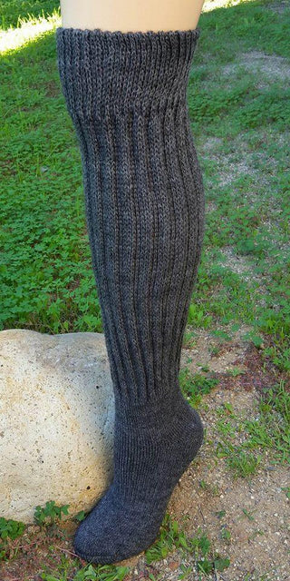 Knee-Hi Alpaca Socks - Choice Alpaca Products-N830-md-GRIS
