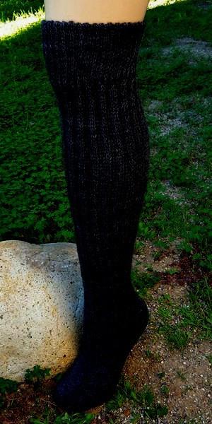 Knee-Hi Alpaca Socks - Choice Alpaca Products-N830-md-NGRO