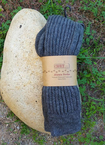 Knee-Hi Alpaca Socks Socks Large Blue Melange 