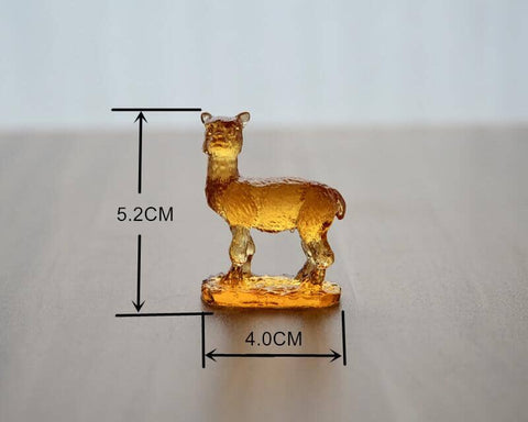 Liuli Crystal Alpaca Figurine Home Decor Frosted Brown 