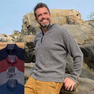 RM_MS201_pullover_black-s-Men's Bucksport Half-Zip Alpaca Pullover