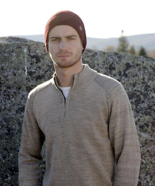 PL-NYhalfzip-sm-MEN'S YORK 1/2 ZIP ALPACA SWEATER