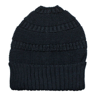 Messy Bun Alpaca Hat Hat Black 