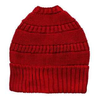 Messy Bun Alpaca Hat - Choice Alpaca Products-INCTmessybun-red