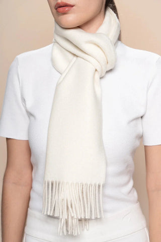 Natural Undyed 100% Baby Alpaca Eco Scarf Scarf M080006 - Ecru 