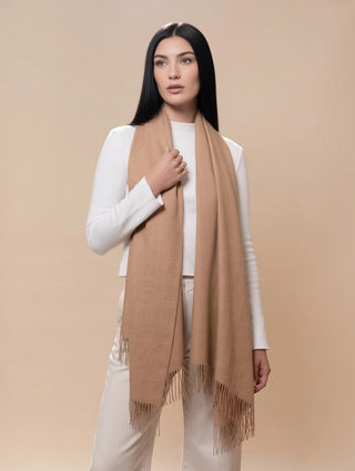D10417EP0000-08J0117-Natural Undyed Baby Alpaca Eco and Silk BOUCLE' Stole