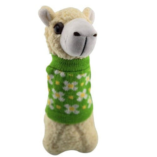 PacaBuddies Sweater Accessories - Choice Alpaca Products-pacabuddies-sweater-flowers-lightgreen