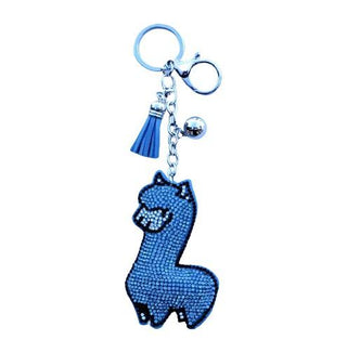 Padded Sparkling Alpaca Keychain Jewelry Charm - Choice Alpaca Products-PaddedKeychain-1-blue