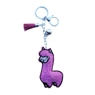 Padded Sparkling Alpaca Keychain Jewelry Charm - Choice Alpaca Products-PaddedKeychain-1-pink