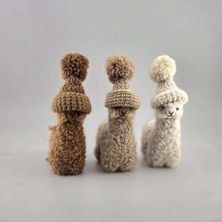 Pom-Pom Hat for Alpacadorable Ornament - Choice Alpaca Products-Alpacadorable_pom-pom-3in-cream