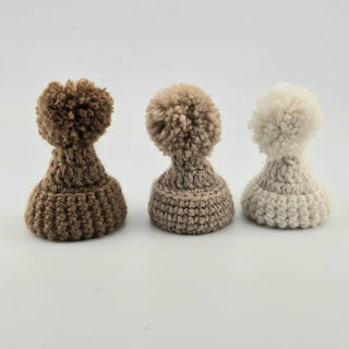 Pom-Pom Hat for Alpacadorable Ornament - Choice Alpaca Products-Alpacadorable_pom-pom-5in-cream