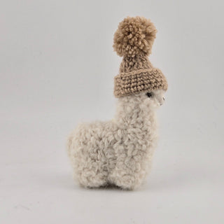 Pom-Pom Hat for Alpacadorable Ornament - Choice Alpaca Products-Alpacadorable_pom-pom-5in-cream