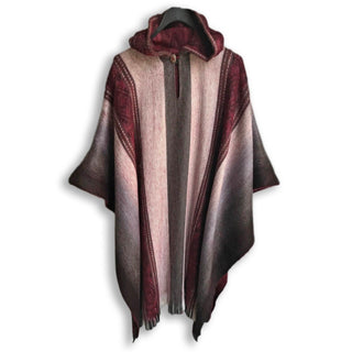 Red Bordeaux Alpaca Poncho - Choice Alpaca Products-DN_173218677754