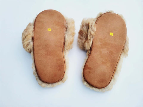 Slide-In Fluffy Furry Fuzzy Alpaca Fur Slippers Socks 