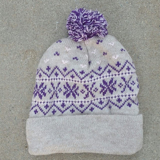 F220pompom-purplepink-Snowflake Pom-Pom Alpaca Hat