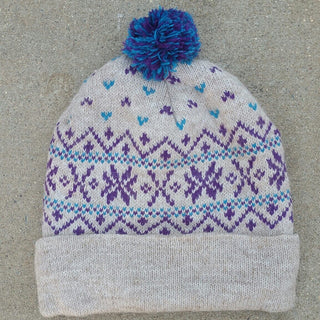 F220pompom-purplepink-Snowflake Pom-Pom Alpaca Hat