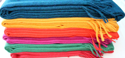 Solid Color Alpaca Throw Blankets 
