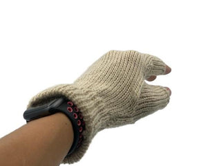 Solid Color Fingerless Alpaca Gloves - Choice Alpaca Products-Solid_fingerless-charcoal