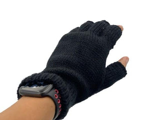 Solid Color Fingerless Alpaca Gloves - Choice Alpaca Products-Solid_fingerless-charcoal