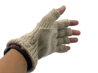 Solid Color Fingerless Alpaca Gloves - Choice Alpaca Products-Solid_fingerless-charcoal