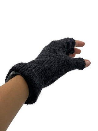 Solid Color Fingerless Alpaca Gloves - Choice Alpaca Products-Solid_fingerless-medgrey