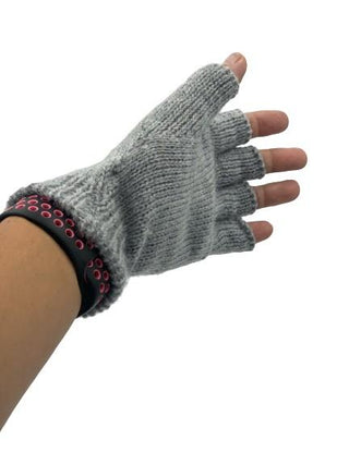 Solid Color Fingerless Alpaca Gloves - Choice Alpaca Products-Solid_fingerless-silvergrey