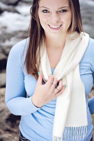 Solid Weave Brushed Scarf - Choice Alpaca Products-D6418-AZ1709
