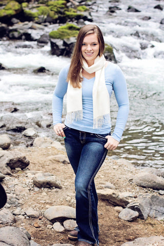 Solid Weave Brushed Scarf - Choice Alpaca Products-D6418-AZ1709
