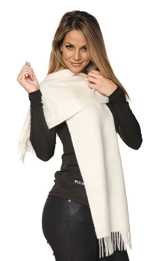 Solid Weave Brushed Scarf Scarves 100 Cream 