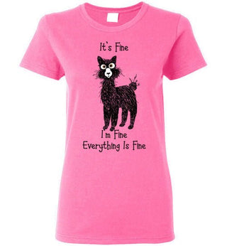 t-shirt: Alpaca I'm Fine Ladies Short-Sleeve - Choice Alpaca Products-TS.102489257