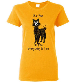 t-shirt: Alpaca I'm Fine Ladies Short-Sleeve - Choice Alpaca Products-TS.102489263