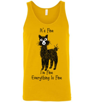 t-shirt: Alpaca I'm Fine Unisex Tank Gold S 