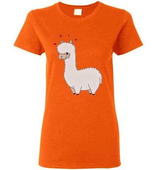 t-shirt: Alpaca Love Gildan Ladies Short-Sleeve Orange S 